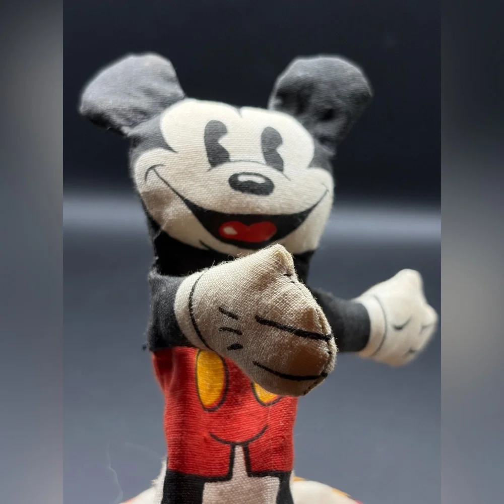 Vintage Walt Disney Mickey Mouse Push Up Puppet Collapsible Toy, Anne W. England